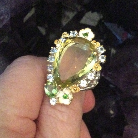 Sensational Genuine Lemon Quartz with Peridot, Topaz & Russian Chrome Diopside - Picture 8 of 12